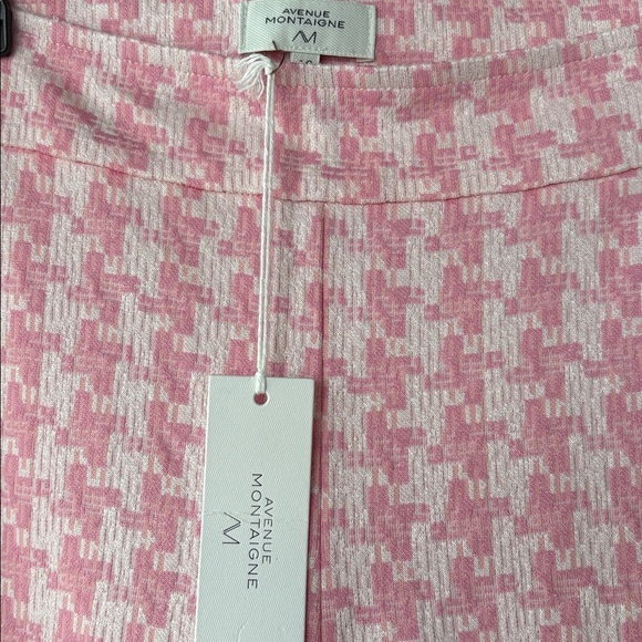 Pink Houndstooth Women's Pants - Picture 3 of 5
